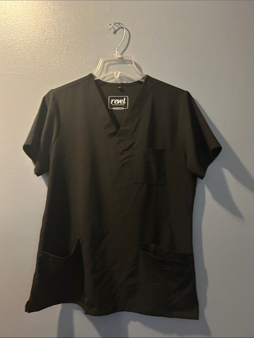 Revel Black Scrub Top - V-Neck Utility Shirt